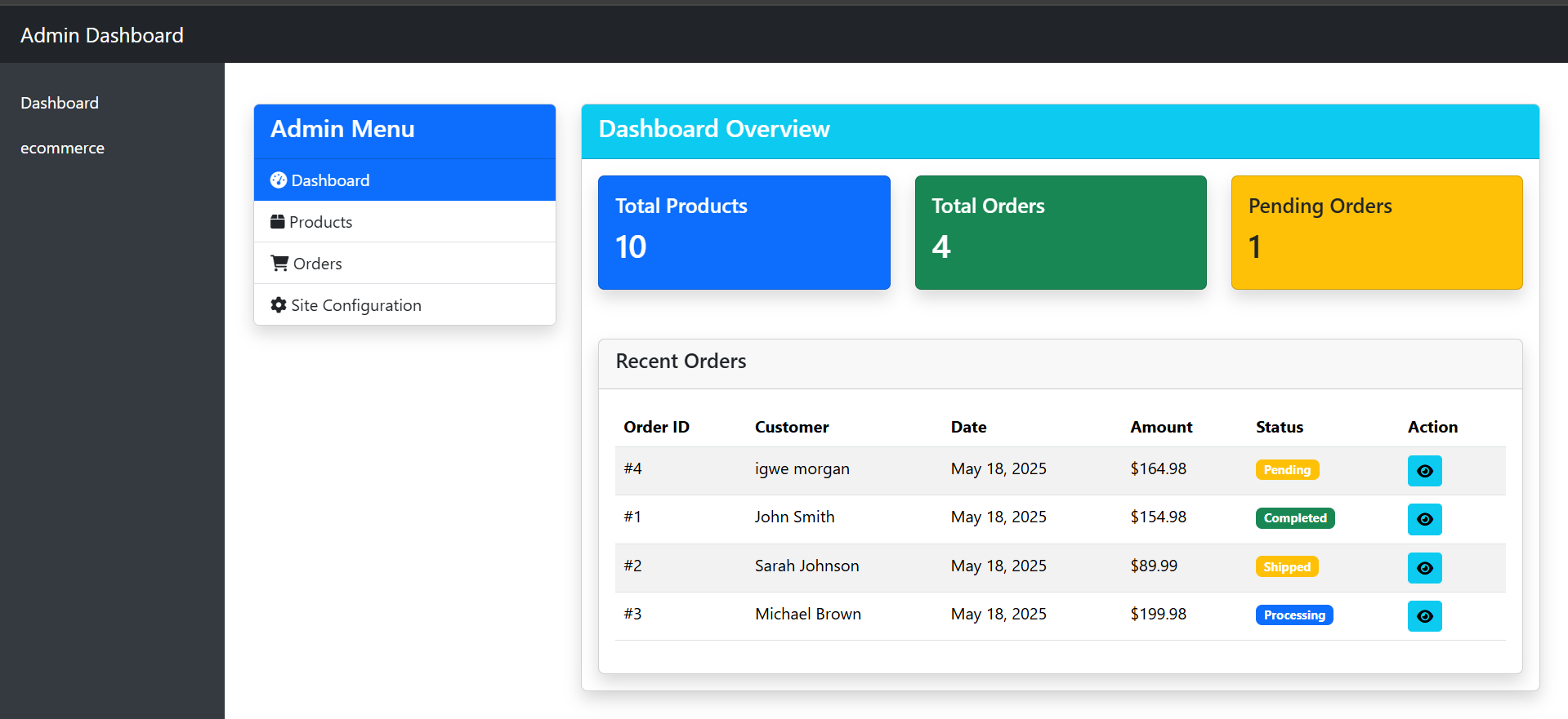 Dashboard Preview